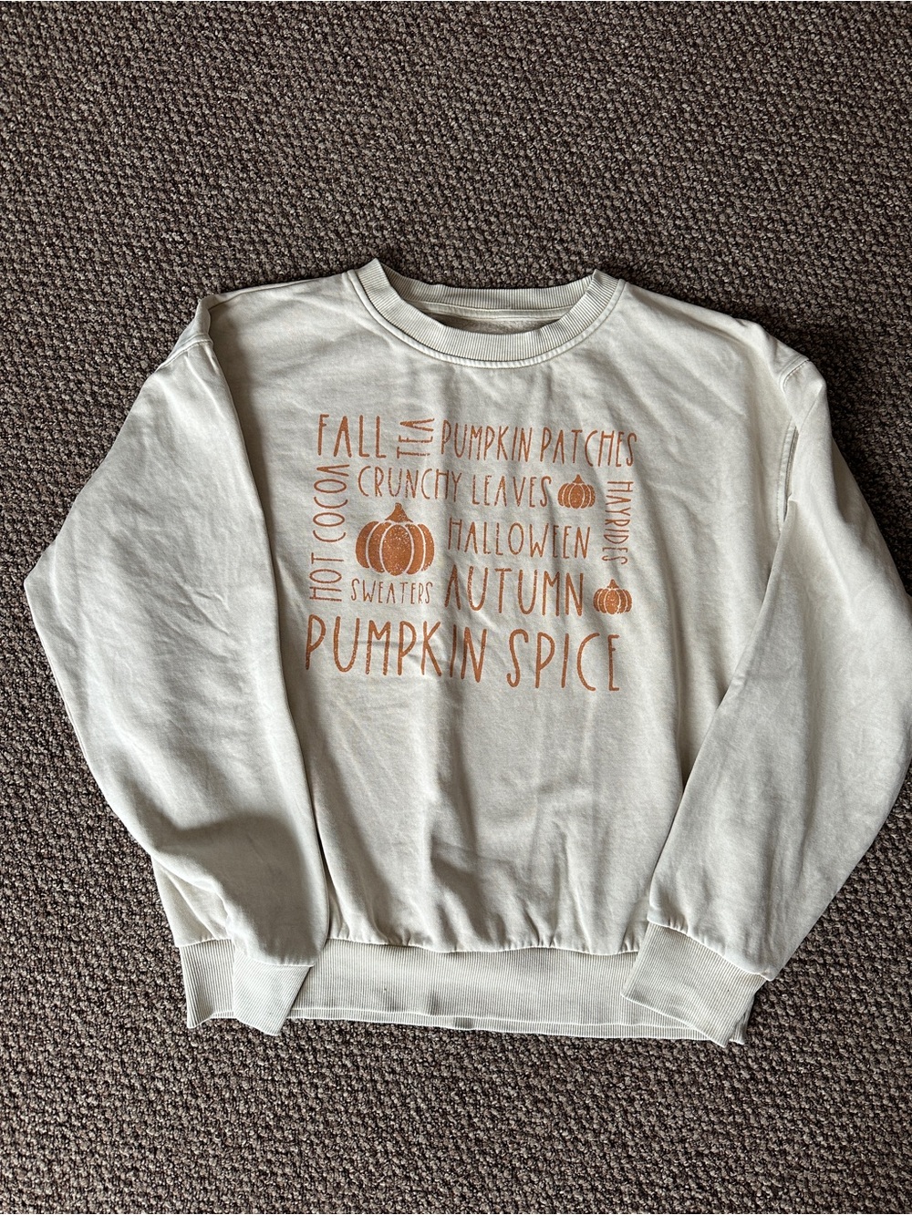 Pumpkin Spice Graphic Crewneck Sweatshirt - Cream
